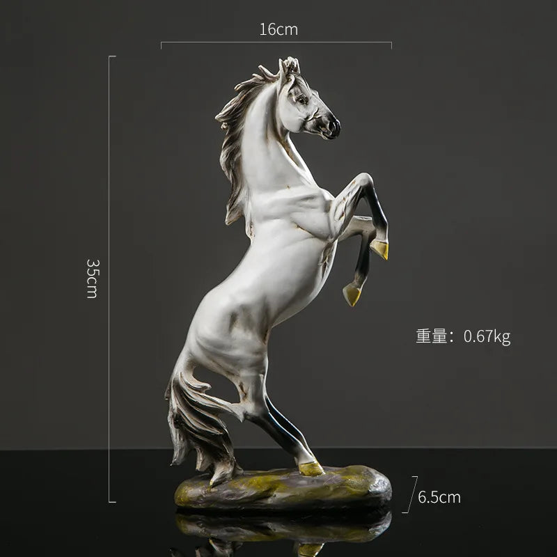 European Style  Horse Sculpture Resin Animal Statue  Decoration Souvenir  Gift  Living Room Office Study Desktop Decoration