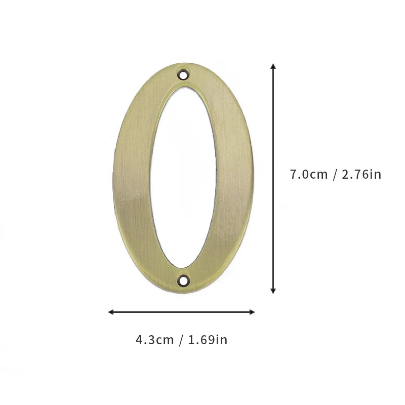1Pcs 3Inch Metal House Numbers with M2 Screws Solid Zinc Alloy Mailbox Numbers 3D Address Numbers for Outside House Apartment