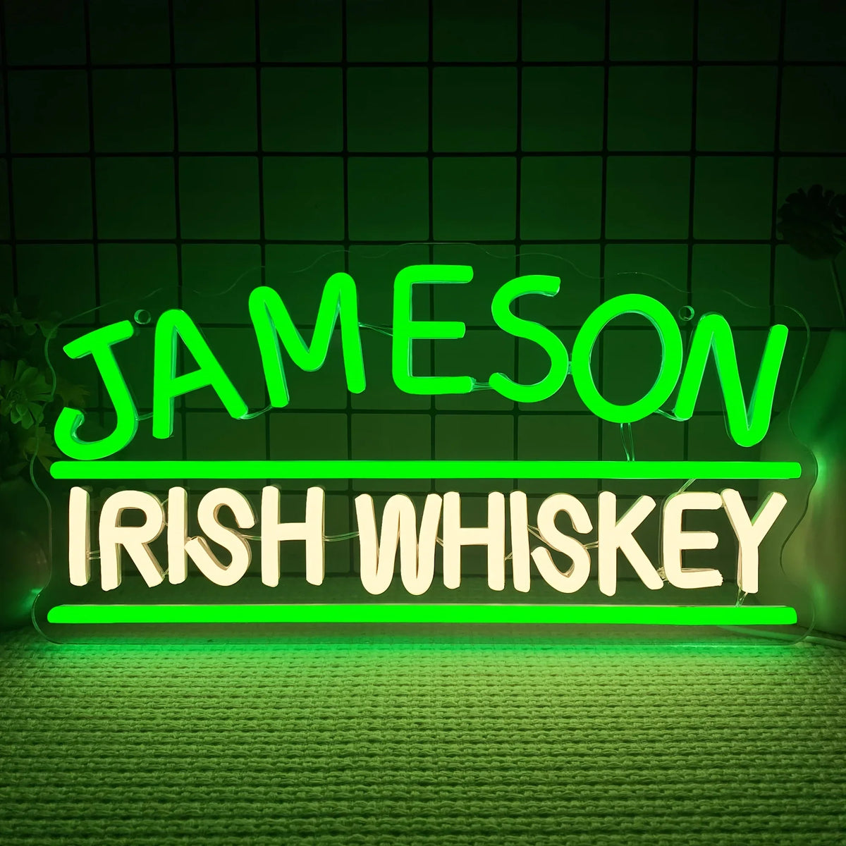 Jameson Irish Whiskey Brand Logo Neon Sign Light for Home Bar Pub Man Cave Wall Decor LED Neon Light  Gift for Whiskey Lovers