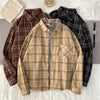 Xpqbb Vintage Women Plaid Shirts Autumn Long Sleeve Oversize Button Up Blouses Female Streetwear Loose Casual Shirts Femme Coat