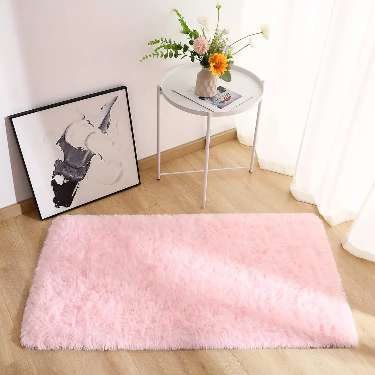 VIKAMA Tie-dye Plush Carpet 40x60cm Home Soft Area Rug Girls Bedroom Bed Blanket Children's Room Decoration Non-Slip Floor Mat