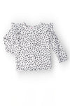 Scattered Dot L/S Ruffle Tee