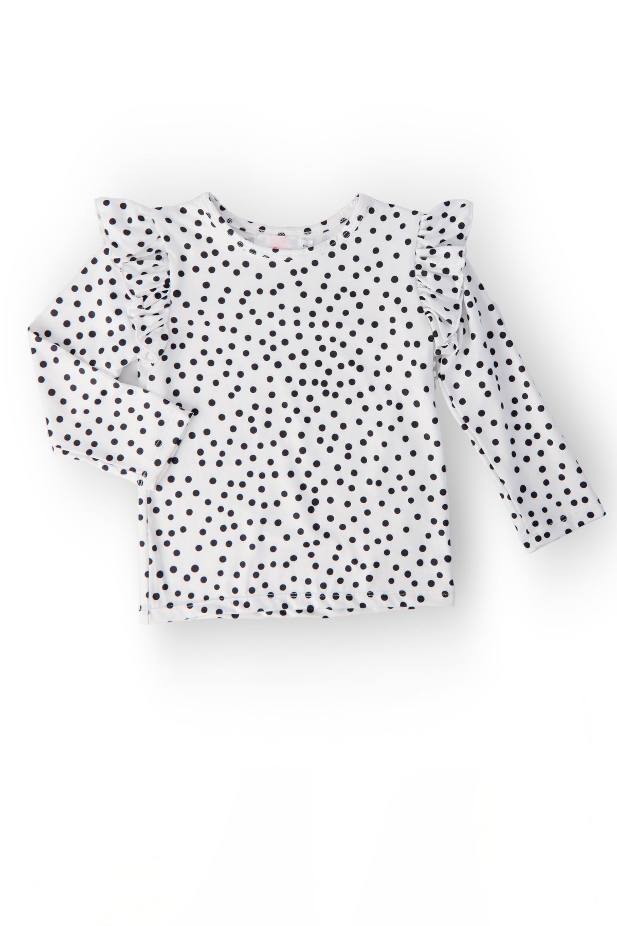 Scattered Dot L/S Ruffle Tee