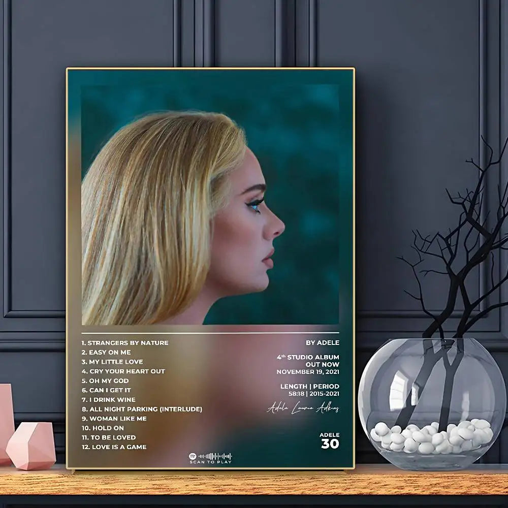 Singer Adele Poster HD Art Sticky Wall Waterproof Home Living Room Bar Decoration