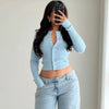 Tuularose Autumn Fashion Knitwear Cardigan Top Female Ribbed Patchwork Slim Casual Cropped Inner Top Women Knit Cardigan Outwear
