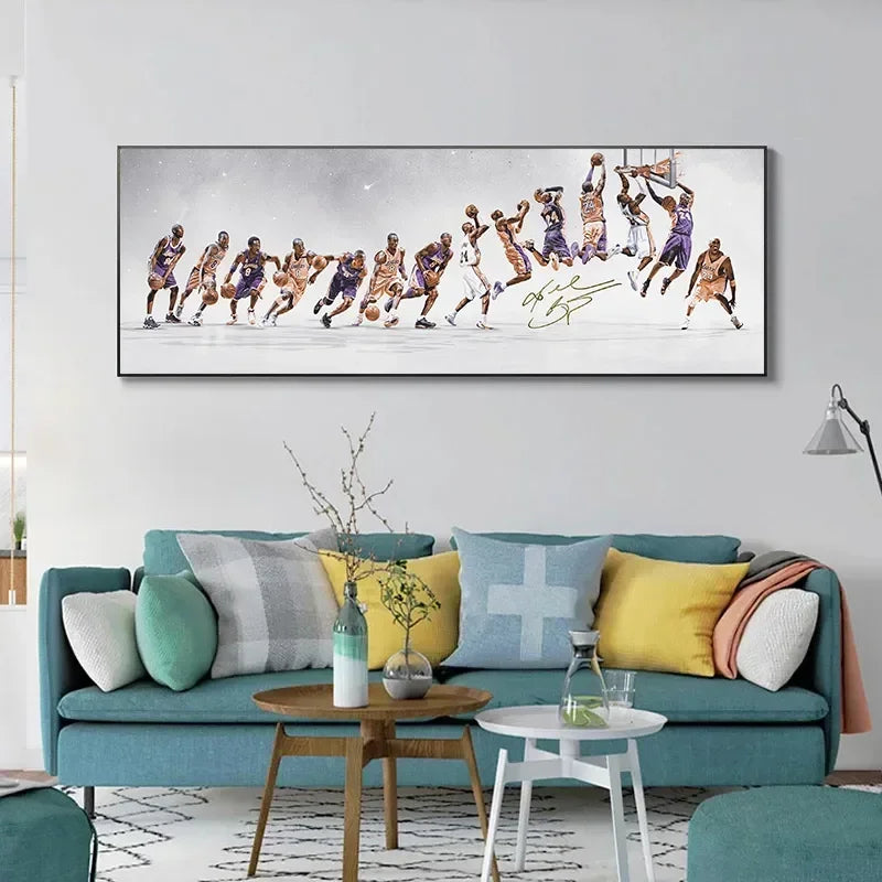 Modern Simple Wall Art, Large Size Basketball Star Players, HD Canvas Print Poster, Home Living Room Bedroom Decoration Painting