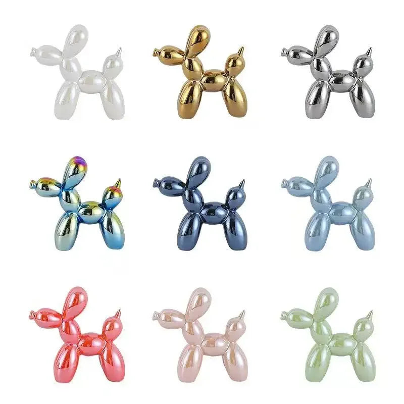 Nordic Ceramic Balloon Dog Abstract Ornament Creative Sculpture Study Room Statue Home Office Accessories Festival Decoration