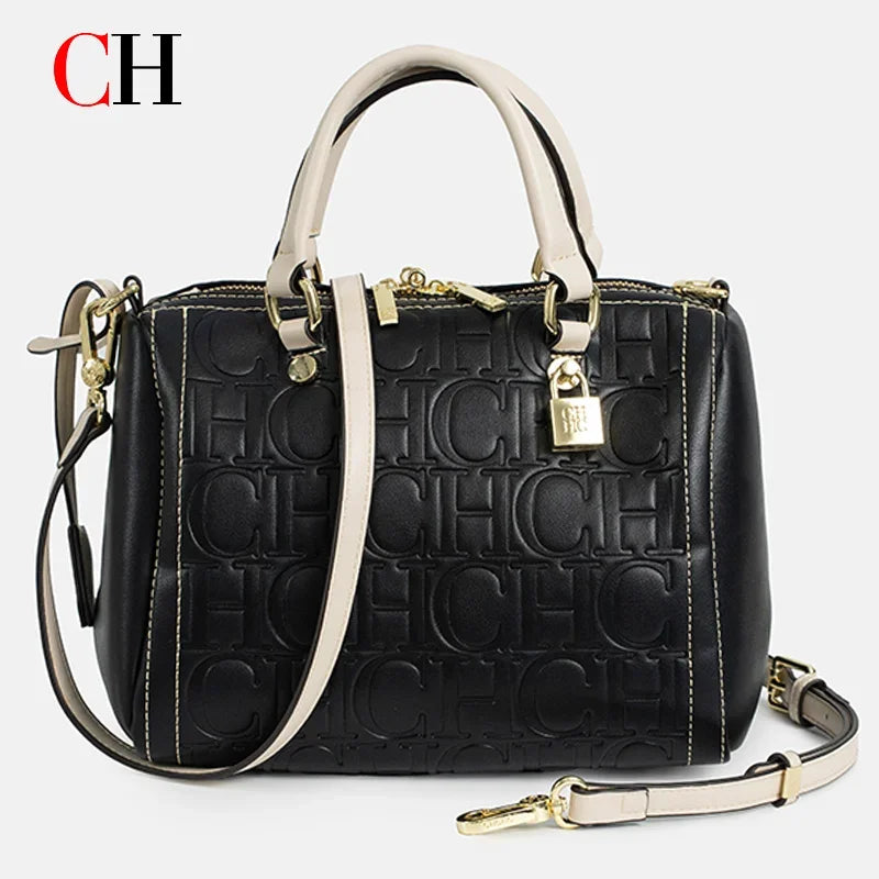CH New Exquisite Handbag Spring and Summer High-quality Letter Print Multi-Scene Available 2026 Boston Crossbody Bag