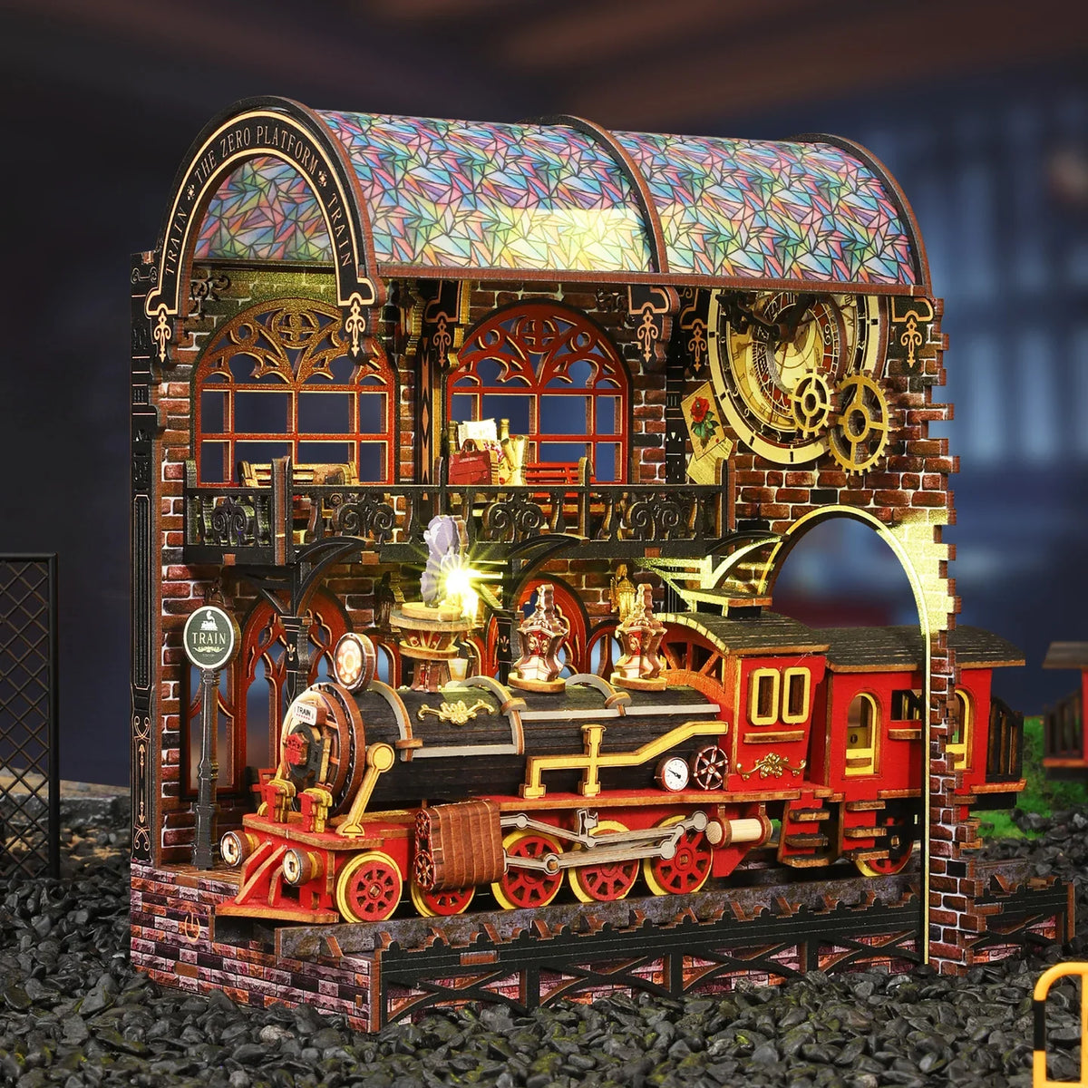 ZERO PIATFORM 3D Book Nook DIY Kit Micro Miniature Street Scene, Wooden Model Building Project for Adults, Creative Gift