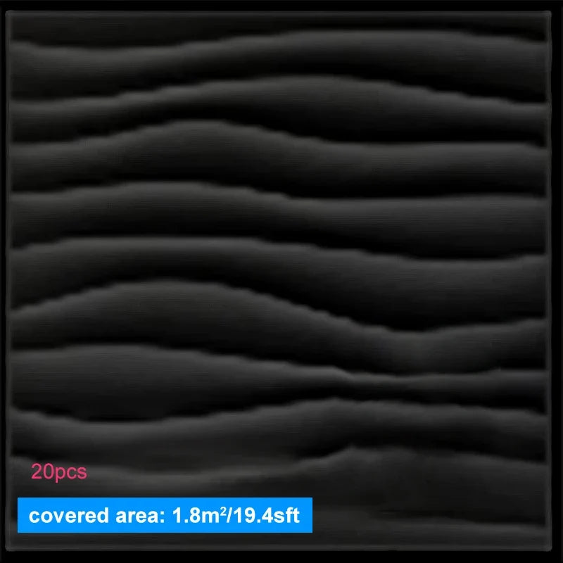 Wall Renovation 3D PVC Wave Board Texture Wall Panel Non-self-adhesive Wall Sticker Art Ceramic Tile Wallpaper Room Bathroom