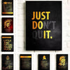 Motivational Quote Art Posters for Wall Black Golden Letters Inspiring Canvas Painting Wall Art Picture Office Living Room Decor