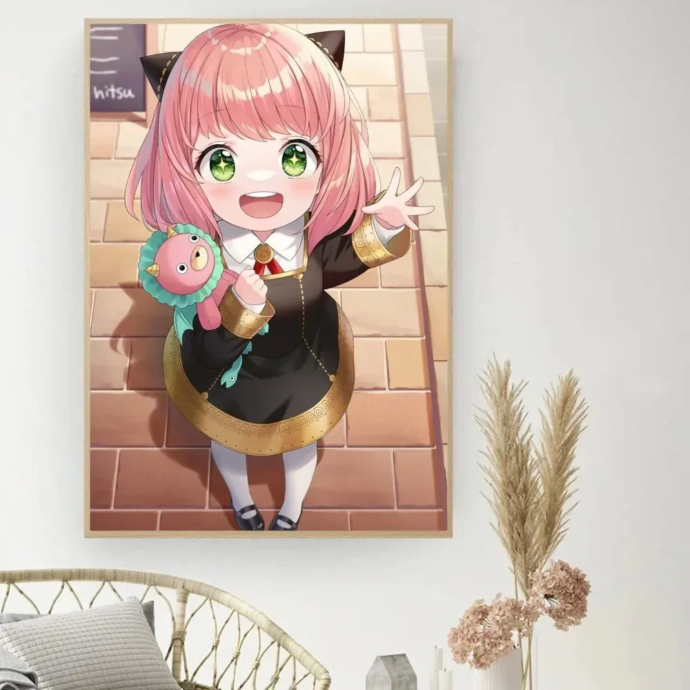 Classic Retro Wall Art, Anime "Spy X Family", HD Canvas Printed Poster, Home Living Room Bedroom Decorative Painting