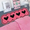 VIKAMA Pink Heart-Shaped Long Strip Floor Mat, Soft And Non-Slip Bedroom Bedside Carpet, Porch Path Carpet For Home Decoration