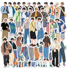 10/30/50pcs Ins Simple Fashion Hand-Painted Men Boy Stickers Laptop Phone Skateboard Notebook Cool Waterproof Sticker Kids Toy