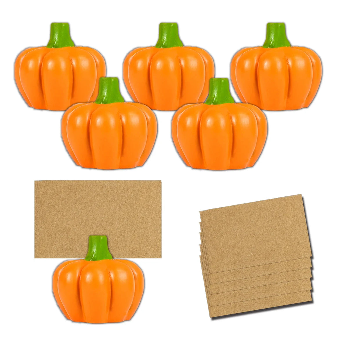 Fall Decor Gold Pumpkin Place Card Holder (Set of 6), Place Settings, Perfect for Thanksgiving Table Decor, Fall Themed Weddings