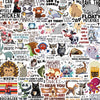 50/100PCS Funny Animal Quotes Waterproof Graffiti Stickers DIY For Decoration Guitar Notebook Luggage Stationery