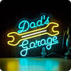 Dad's Garage Neon Sign LED Wall Decor for Car Repair Shop Men's Room Workshop Father's Day Gift for Family USB Powered