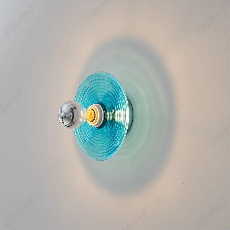 New Retro LED Ripple Glass Wall Lamp Living Room Background Wall Porch Corridor Decorative Lighting