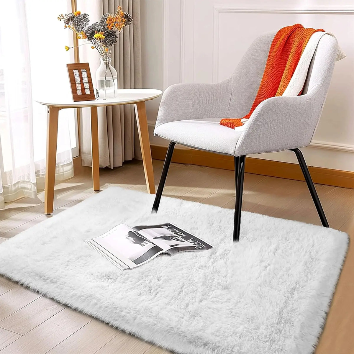 VIKAMA Tie-dye Plush Carpet 40x60cm Home Soft Area Rug Girls Bedroom Bed Blanket Children's Room Decoration Non-Slip Floor Mat