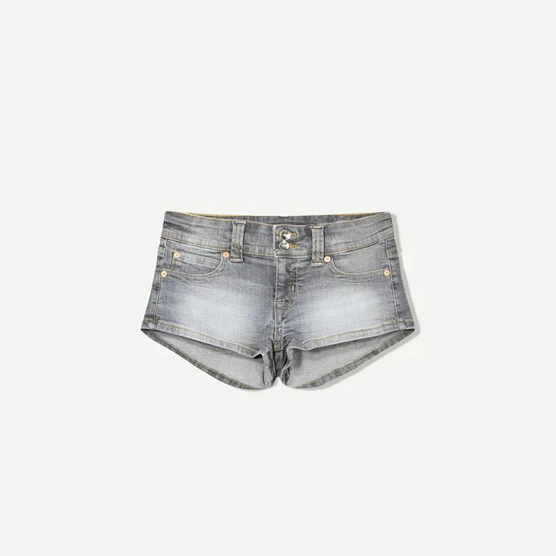 Summer Sexy Woman Denim Mini Pants Slim Low Waist Pockets Straight Short Jeans 2026 New Fashion High Street Women's Trousers