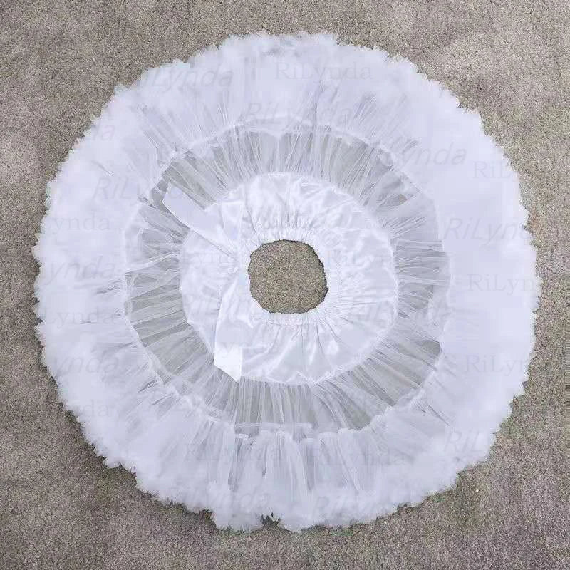 Women Flower Style Lolita Petticoats Crinoline Inner Bustle Cosplay Tutu Puffy Cancan Skirt Under Wedding Dresses 2031