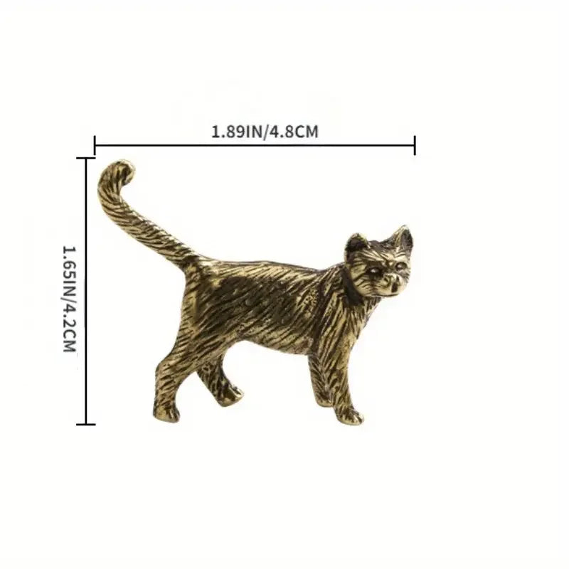 Pure Brass Rooster Figurine - Intricate Golden Animal Brass Home Decor Office Gift Detailed Feathers Comb Table Ornament Tea Pet