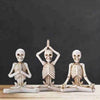 Meditation skeleton statue and yoga skeleton statue mini set resin craft ornaments halloween party decoration table gothic
