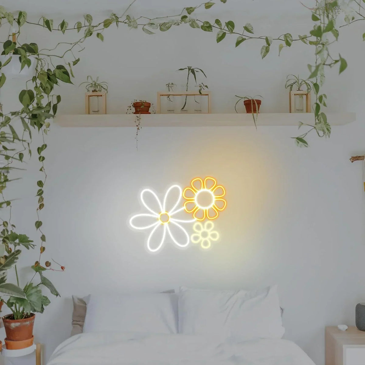 Flower Neon Sign LED Neon Light for Wall Decor for Bedroom Club Party Valentine's Day Birthday Gifts for Girl USB Powered