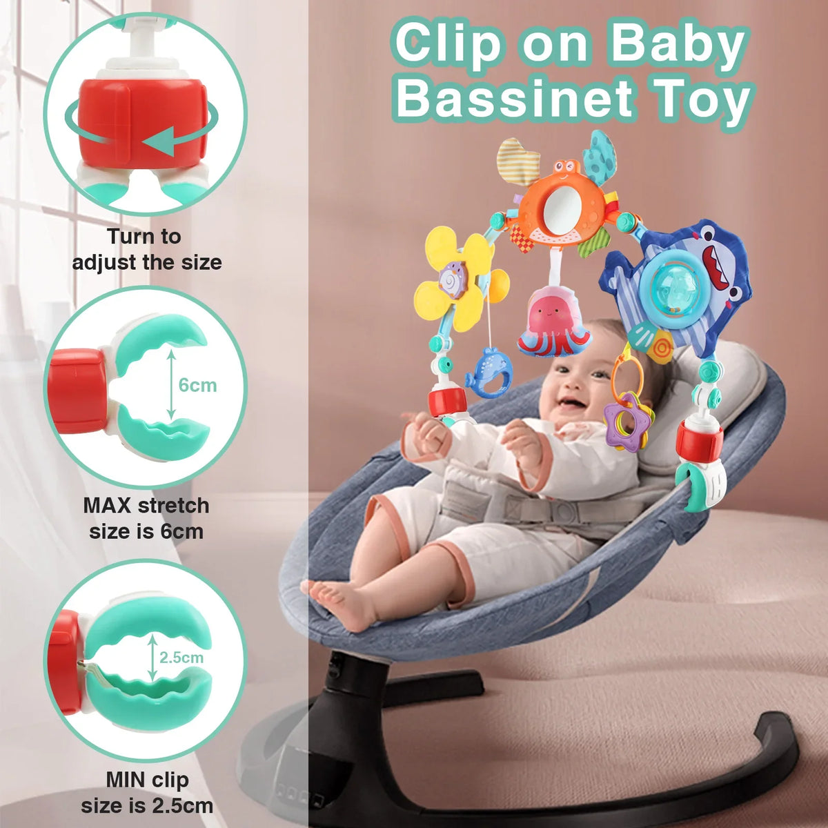 Baby Stroller Arch Toys Pram Activity Arch Toys Bouncer Toy Fine Sensory Development Motor Skills Toys  Arch Baby Car Seat Toys