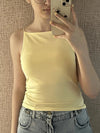 Women's Solid Color Halter Tank Top Sleeveless Vest Thin Straps Camisole Summer Casual Fashion Wear