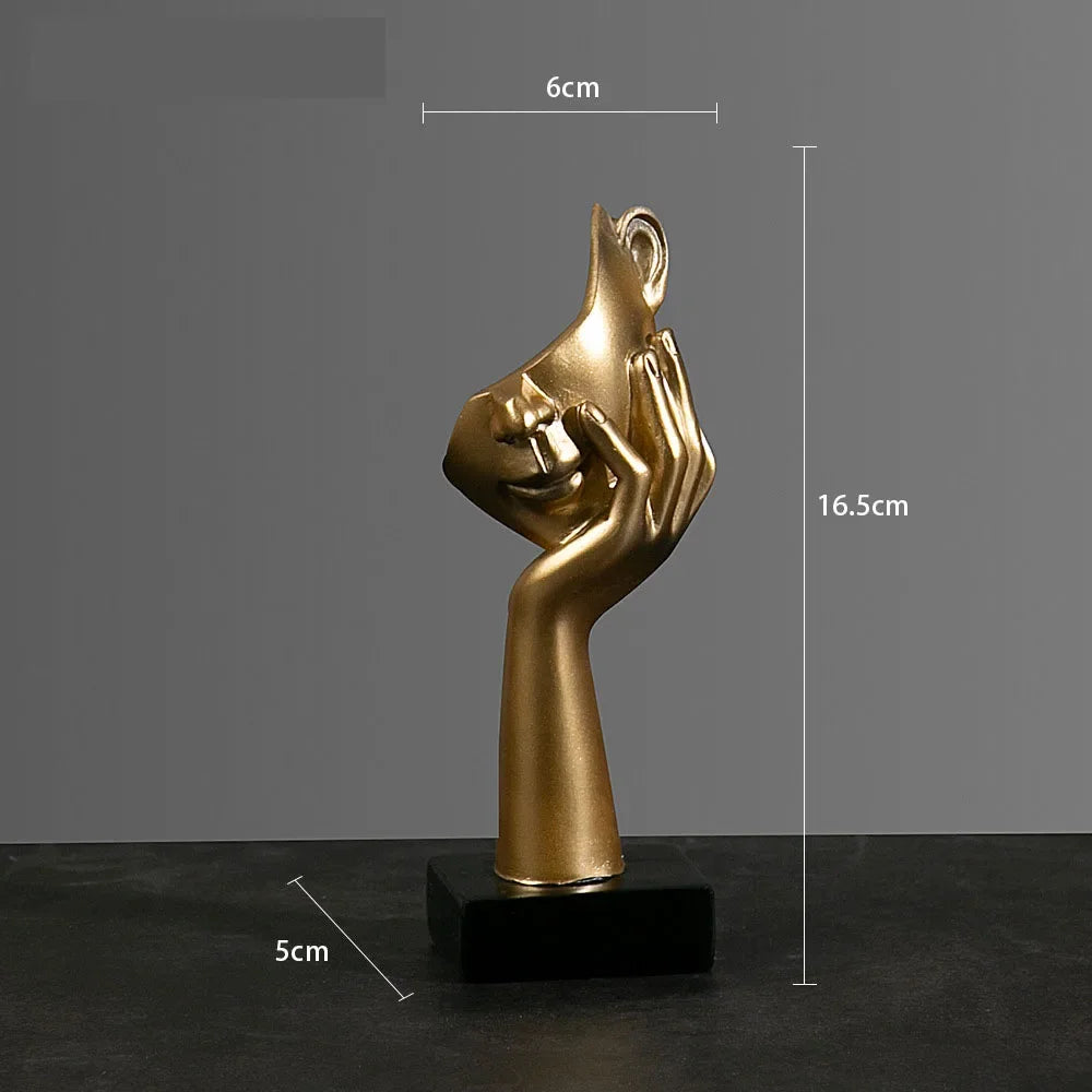 Resin Abstract Mask Statues European Miniature Figurines for Interior Home Office Study Desktop Figure Ornament Decor Gift