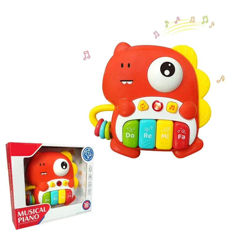 Kids Cartoon Piano Keyboard Game with Flashing Light Music Animal Sounds Baby Instrument Music Toys Educational Toys Kids Gifts