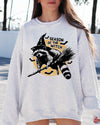 Season Of The Witch Raccoon Halloween Meme Bats Moon Spooky Midnight Graphic Sweatshirt