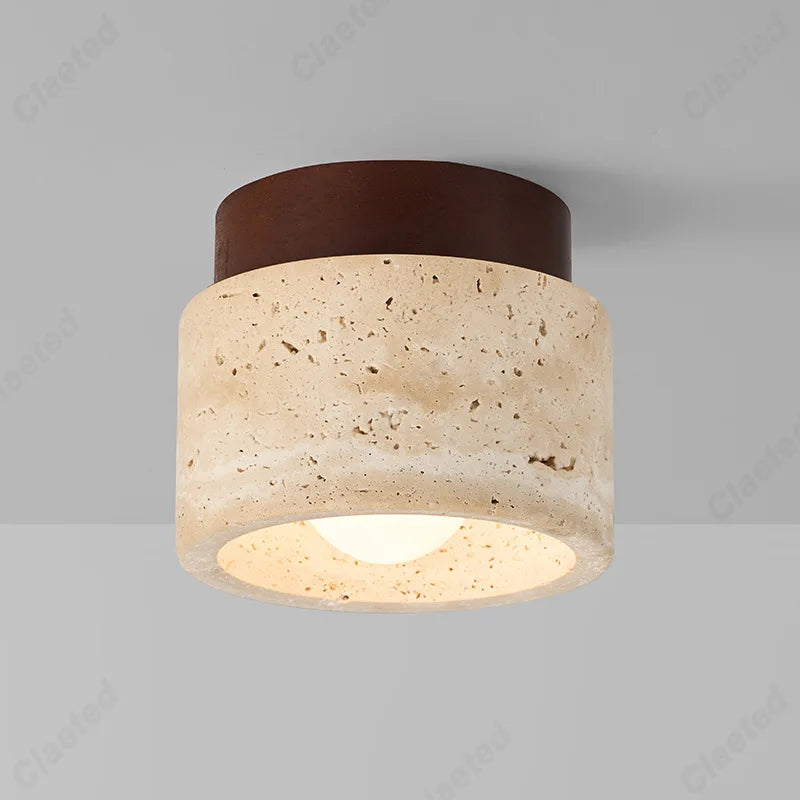 New European LED Yellow Cave Ceiling Lamp Cream Wind Corridor Porch Living Room Balcony Bedroom Lighting