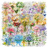 50/100PCS Bouquet Transparent PET Stickers Cartoon Plant Flower Waterproof Stationery box DIY Notebook Stickers