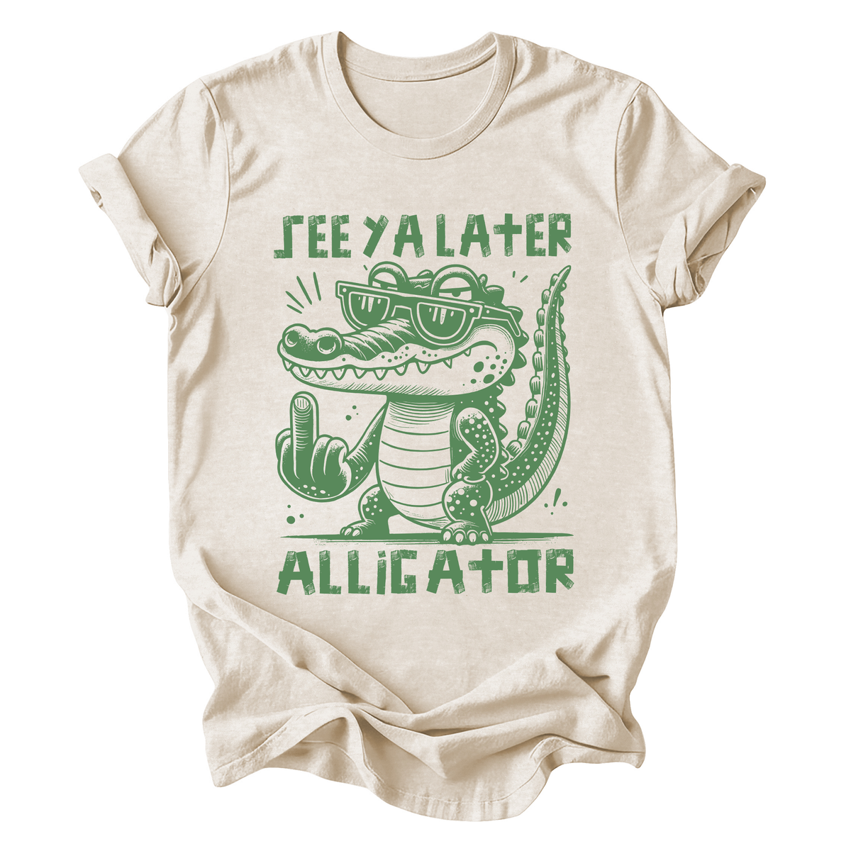 See You Later, Alligator Crude Middle Finger Bold Edgy Provocative Statement Graphic Tee