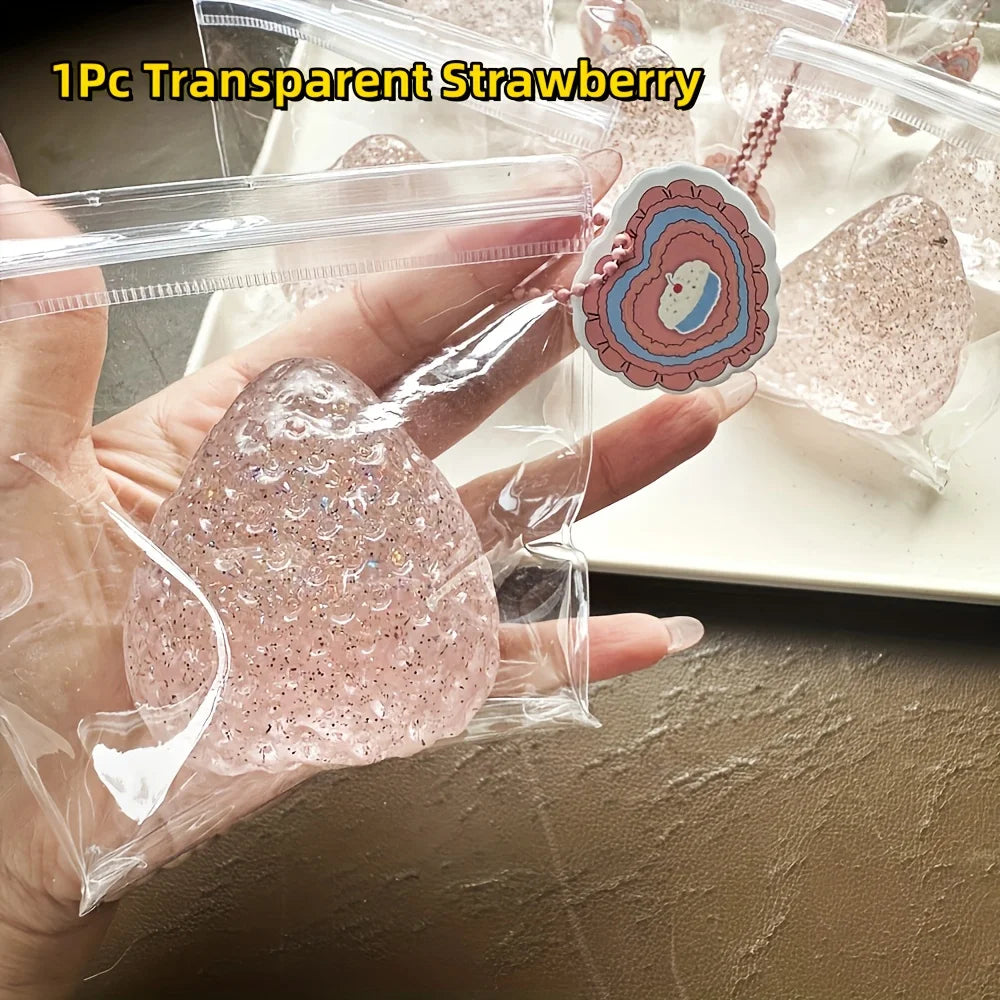 1Pc Squishy Big Strawberry Squeeze Toy Kids Soft Pinch Fruit Pop Fidget Toys Party Entertainment Games Halloween Christmas Gift