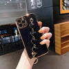 Luxury Women Silicone Phone Case Cover With Wrist Chain Bracelet for iPhone  Wristband Bracelet Hand Holder Cover for iPhone 13 12 11 Pro Max plating Case Heart Chain Cases for iPhone 7 8 Plus XR XS Max X