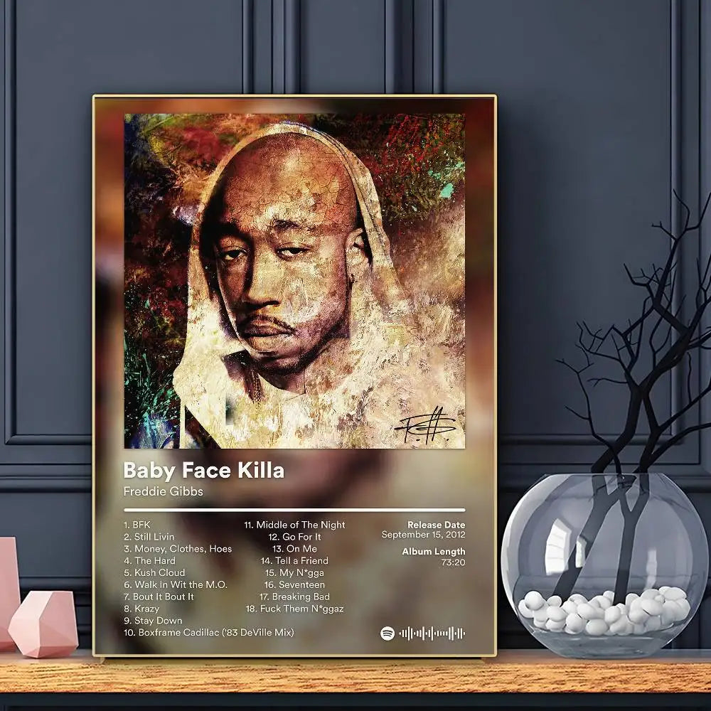 Rapper F-Freddie G-Gibbs Alfredo 2 Poster Sticky Wall Art Printing Waterproof Home Living Bed Room Bar Aesthetic Decor