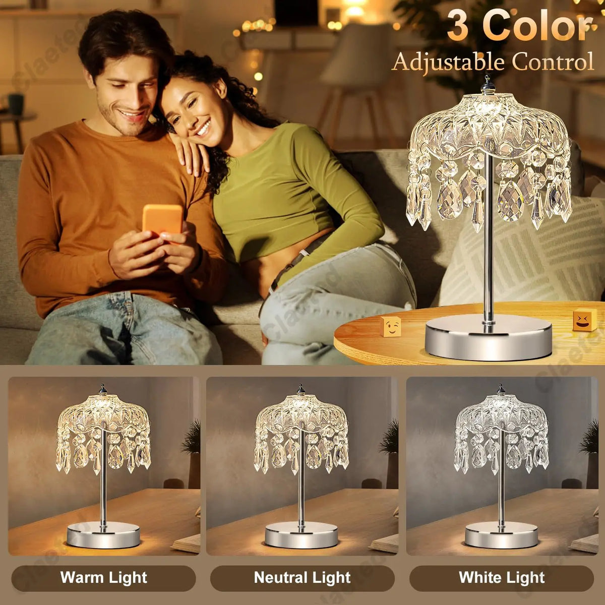 Light Luxury Crystal Table Lamp Bedroom Bedside European Retro Decorative Night Light Atmosphere Home Lighting Fixtures