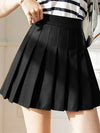 ZOKI White Women Pleated Skirts Summer High Waist Zipper Girls Dancing JK Mini Skirts Black Fashion Student A Line Faldas 2023