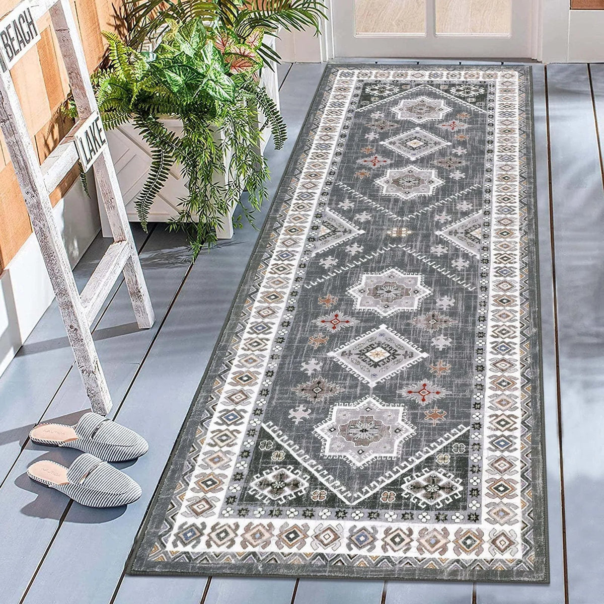 VIKAMA Bohemian Crystal Velvet Carpet Dirt Resistant And Easy To Care Hallway Full Carpeted Balcony Carpeted Home Decor