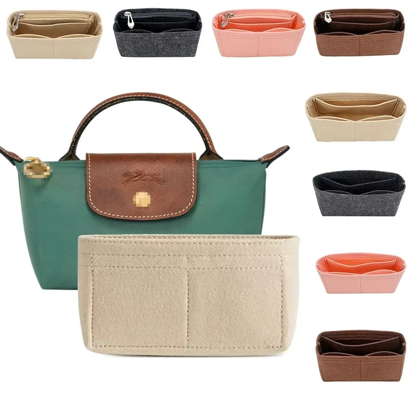 Bag Organizer for Longchamp Small Tote Bag Timid Bags Storage & Finishing Inner Liner Handbags Insert Organizer Fit Mini Size