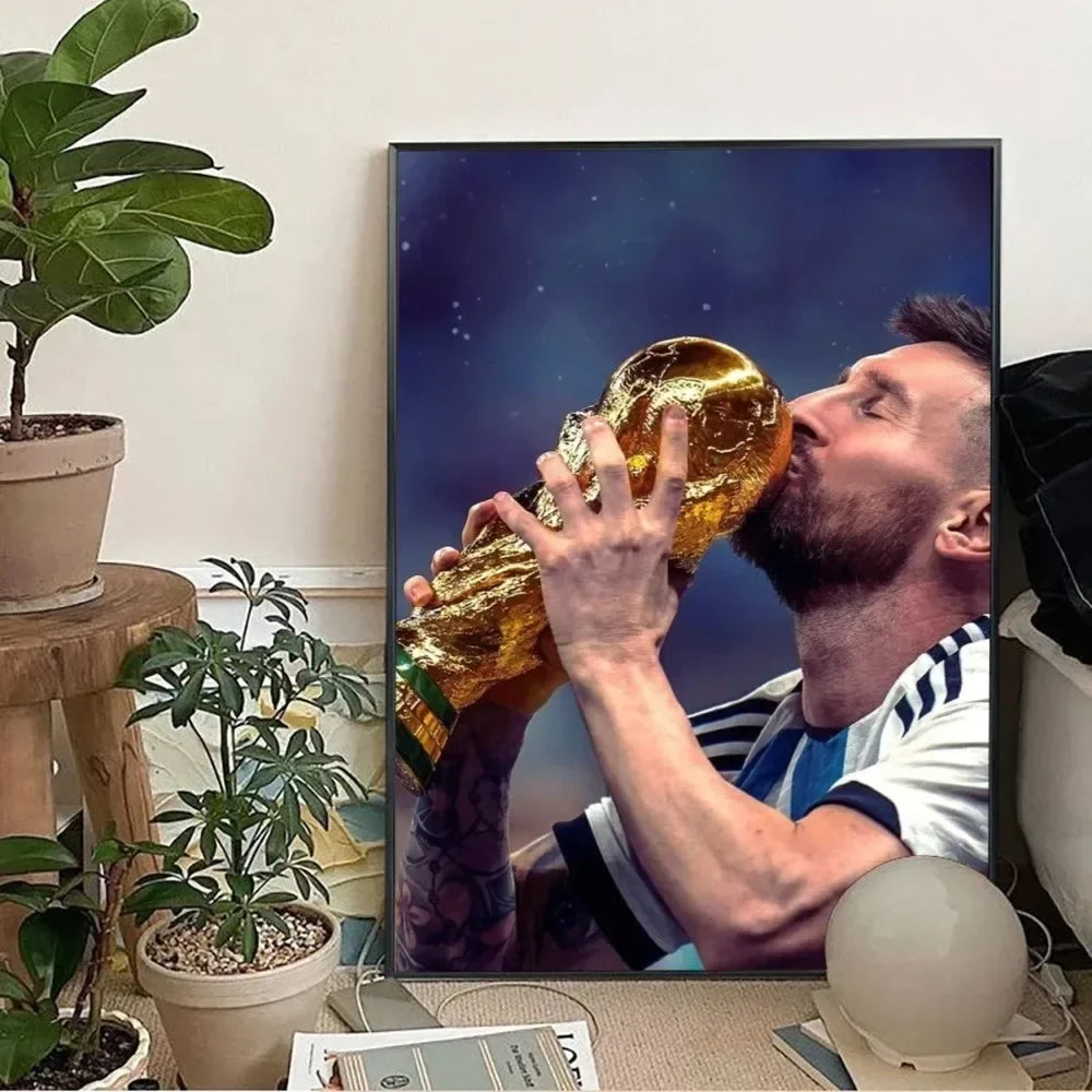 Classic, Sports - Rionel Messi - Football, Wall Art, Canvas Print Poster, Home Living Room Bedroom Decor, Stadium Wall Art