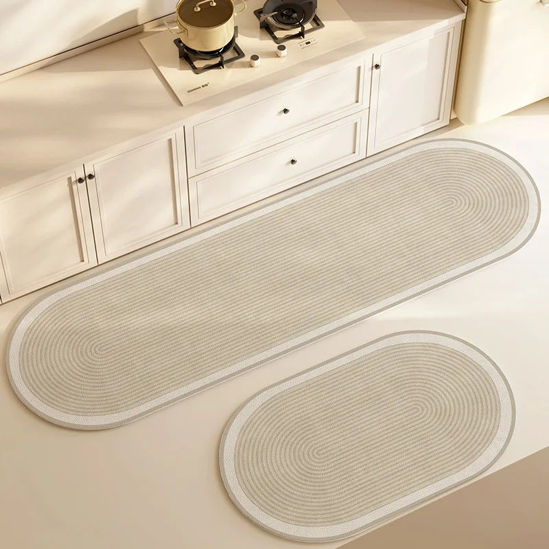 VIKAMA1/2PCS Japanese Simple Wind Diatom Mud Mat Absorbent Quick Drying Long Kitchen Mat Toilet Bathroom Non-Slip Foot Mat