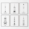 NASA and SpacX Poster Minimalist Space Rocket Blueprints Canvas Painting Modern Wall Art Picture for Living Room Home Decor