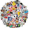 10/53/106Pcs Cool Fashion Brand Logo Stickers DIY Skateboard Laptop Luggage Bike Motorcycle Phone Car Sticker Decals
