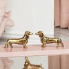 Statue Ornaments, 1pc Brass Dachshund Home Study Decoration Ornaments.