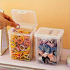 1Pc Stackable Transparent Hair Accessory Storage Box with Snap Lid - Dustproof, Waterproof, Plastic Organizer for Jewelry