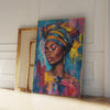 Modern Black Woman Painting Fashion Portrait Wall Art Aluminum Frame Prints Canvas Painting Poster Living Room Home Decor